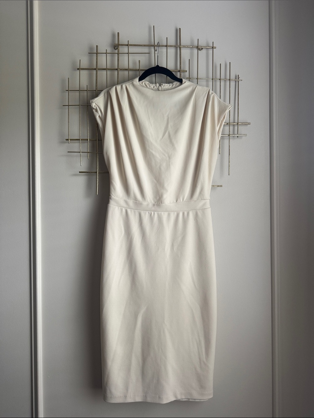 Express Cream Midi Sheath Dress